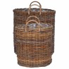 Panier à Plantes avec stockage 2 pcs Marron Rotin Lacak 511795511795
