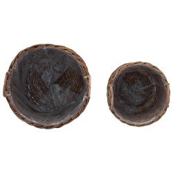 Panier à Plantes avec stockage 2 pcs Marron Rotin Lacak 511795511795