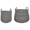 Panier à Plantes avec stockage 2 pcs Gris Rattan Lacak 511796511796