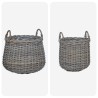 Panier à Plantes avec stockage 2 pcs Gris Rattan Lacak 511796511796