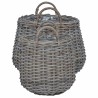 Panier à Plantes avec stockage 2 pcs Gris Rattan Lacak 511796511796