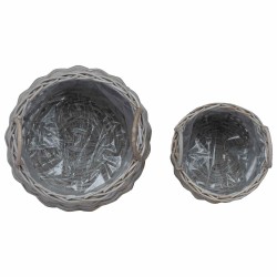 Panier à Plantes avec stockage 2 pcs Gris Rattan Lacak 511796511796