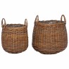 Panier à Plantes avec stockage 2 pcs Marron Rattan Lacak 511797511797