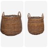 Panier à Plantes avec stockage 2 pcs Marron Rattan Lacak 511797511797