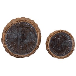 Panier à Plantes avec stockage 2 pcs Marron Rattan Lacak 511797511797