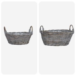 Panier de Plante avec stockage 2 pcs Gris Rattan Lacak 511798511798