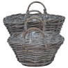 Panier de Plante avec stockage 2 pcs Gris Rattan Lacak 511798511798