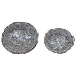 Panier de Plante avec stockage 2 pcs Gris Rattan Lacak 511798511798