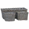 Panier de plantation avec stockage 3 pcs Gris Rattan Kubu 511799511799
