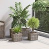 Panier de plantation avec stockage 3 pcs Gris Rattan Kubu 511799511799