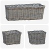 Panier de plantation avec stockage 3 pcs Gris Rattan Kubu 511799511799