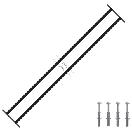 Grille de Fenêtre 176 x 30 cm Acier enduit de poudre Noir 511804511804