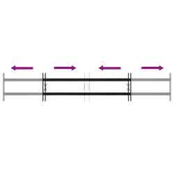 Grille de Fenêtre 176 x 30 cm Acier enduit de poudre Noir 511804511804