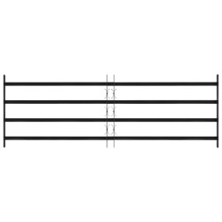 Grille de Fenêtre 175 x 60 cm Acier enduit de poudre Noir 511810511810