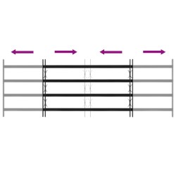 Grille de Fenêtre 175 x 60 cm Acier enduit de poudre Noir 511810511810