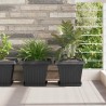 Pot de Fleurs Carré 24 pcs Noir 28,5 x 28,5 x 22 cm Plastique 511817511817
