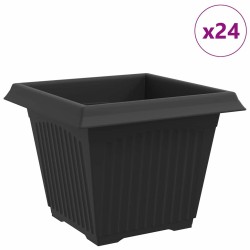 Pot de Fleurs Carré 24 pcs Noir 28,5 x 28,5 x 22 cm Plastique 511817511817