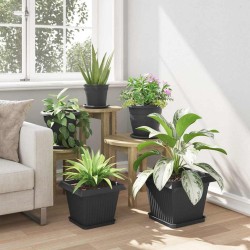 Pot de Fleurs Carré 24 pcs Noir 28,5 x 28,5 x 22 cm Plastique 511817511817