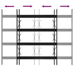 Grille de Fenêtre 75,5 x 60 cm Acier enduit de poudre Noir 511818511818