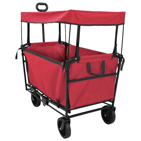 Chariot à Main Pliable Rouge 105 x 56,5 x 116 cm Tissu Oxford 511822511822