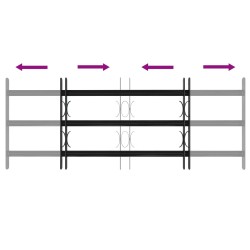 Grille de Fenêtre 116 x 45 cm Acier enduit de poudre Noir 511827511827