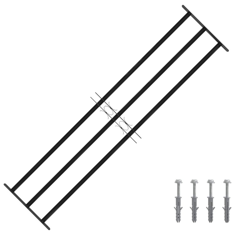 Grille de Fenêtre 174 x 45 cm Acier enduit de poudre Noir 511828511828