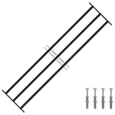 Grille de Fenêtre 174 x 45 cm Acier enduit de poudre Noir 511828511828