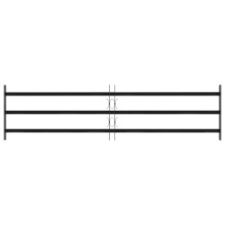 Grille de Fenêtre 174 x 45 cm Acier enduit de poudre Noir 511828511828