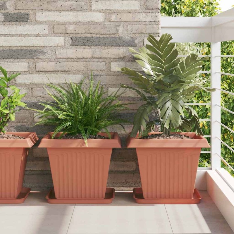 Pot de Fleurs Carré 24 pcs Rouge brique 38 x 38 x 30 cm 511832511832