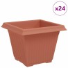 Pot de Fleurs Carré 24 pcs Rouge brique 38 x 38 x 30 cm 511832511832