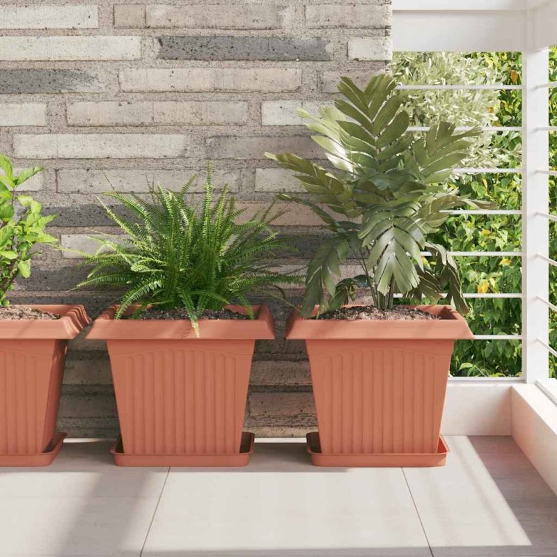 Pot de Fleurs Carré 24 pcs Rouge brique 33 x 33 x 26 cm 511833511833