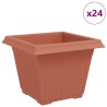 Pot de Fleurs Carré 24 pcs Rouge brique 28,5 x 28,5 x 22 cm 511834511834
