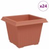 Pot de Fleurs Carré 24 pcs Rouge brique 23 x 23 x 17,5 cm 511835511835