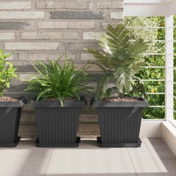 Pot de Fleurs Carré 6 pcs Noir 33 x 33 x 26 cm Plastique 511837511837