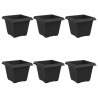 Pot de Fleurs Carré 6 pcs Noir 33 x 33 x 26 cm Plastique 511837511837