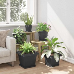 Pot de Fleurs Carré 6 pcs Noir 33 x 33 x 26 cm Plastique 511837511837