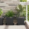 Pot de Fleurs Carré 6 pcs Noir 38 x 38 x 30 cm Plastique 511838511838
