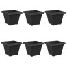 Pot de Fleurs Carré 6 pcs Noir 38 x 38 x 30 cm Plastique 511838511838