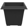 Pot de Fleurs Carré 6 pcs Noir 38 x 38 x 30 cm Plastique 511838511838