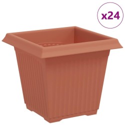 Pot de Fleurs Carré 24 pcs Rouge brique 16 x 16 x 14 cm 511840511840