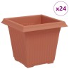 Pot de Fleurs Carré 24 pcs Rouge brique 16 x 16 x 14 cm 511840511840