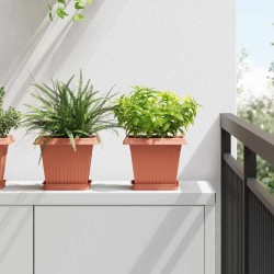 Pot de Fleurs Carré 24 pcs Rouge brique 20 x 20 x 16 cm 511841511841