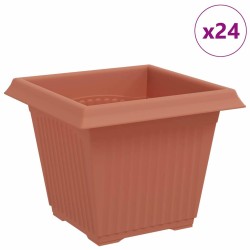Pot de Fleurs Carré 24 pcs Rouge brique 20 x 20 x 16 cm 511841511841