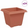 Pot de Fleurs Carré 24 pcs Rouge brique 20 x 20 x 16 cm 511841511841