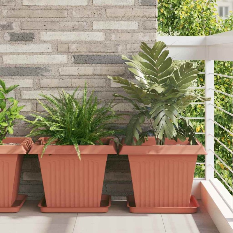 Pot de Fleurs Carré 24 pcs Rouge brique 43 x 43 x 33,5 cm 511842511842