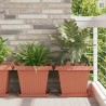 Pot de Fleurs Carré 24 pcs Rouge brique 43 x 43 x 33,5 cm 511842511842