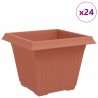 Pot de Fleurs Carré 24 pcs Rouge brique 43 x 43 x 33,5 cm 511842511842