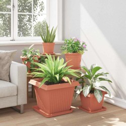 Pot de Fleurs Carré 24 pcs Rouge brique 43 x 43 x 33,5 cm 511842511842