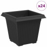 Pot de Fleurs Carré 24 pcs Noir 16 x 16 x 14 cm Plastique 511843511843