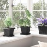 Pot de Fleurs Carré 24 pcs Noir 16 x 16 x 14 cm Plastique 511843511843